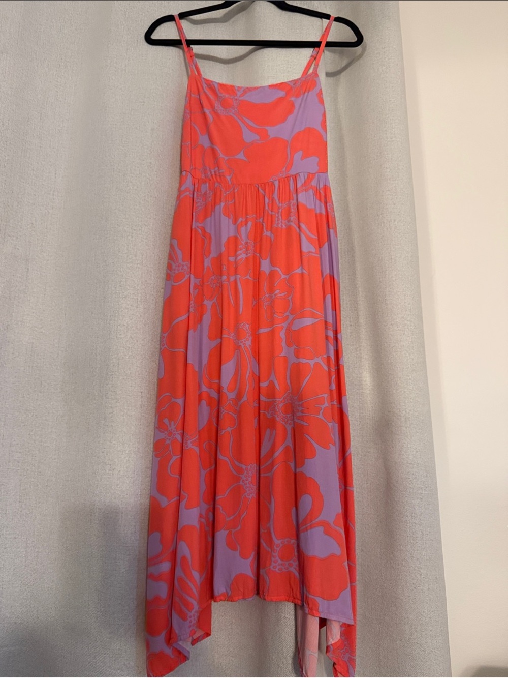 GAP Coral and Lavender Floral Handkerchief Dress